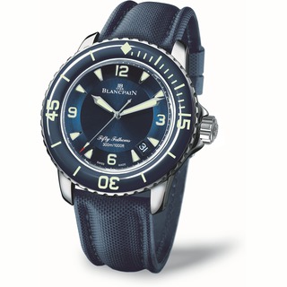 Swiss Luxury Replica Blancpain 50 Fathoms Ocean Blue White Gold 5015-1540-52 Replica Watch